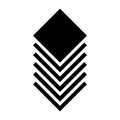 Multitier, layered icon for computing, or generic stack theme. Harddisk, harddrive icon, symbol