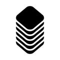 Multitier, layered icon for computing, or generic stack theme. Harddisk, harddrive icon, symbol