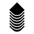 Multitier, layered icon for computing, or generic stack theme. Harddisk, harddrive icon, symbol