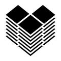 Multitier, layered icon for computing, or generic stack theme. Harddisk, harddrive icon, symbol