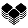 Multitier, layered icon for computing, or generic stack theme. Harddisk, harddrive icon, symbol