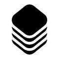 Multitier, layered icon for computing, or generic stack theme. Harddisk, harddrive icon, symbol