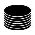Multitier, layered icon for computing, or generic stack theme. Harddisk, harddrive icon, symbol