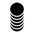 Multitier, layered icon for computing, or generic stack theme. Harddisk, harddrive icon, symbol