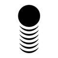 Multitier, layered icon for computing, or generic stack theme. Harddisk, harddrive icon, symbol
