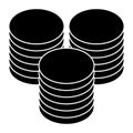 Multitier, layered icon for computing, or generic stack theme. Harddisk, harddrive icon, symbol