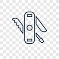 Multitool concept vector linear icon isolated on transparent background, Multitool concept transparency logo in outline style