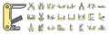 Multitool icons set vector color line