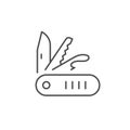 Multitool or penknife line icon