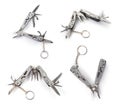 multitool pliers isolated on white background. pocket knife multi-tool cut out