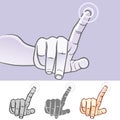 MultiTouch Hand Gestures For Smartphone, Tablet And Pad- Tap Royalty Free Stock Photo