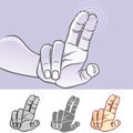 MultiTouch Hand Gestures For Smartphone, Tablet And Pad- Tap Royalty Free Stock Photo