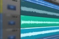 Multitrack of sound audio wave on Monitor. Royalty Free Stock Photo