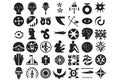 Multitude of black and white symbols arranged for Juneteenth on a white background Royalty Free Stock Photo