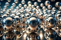 A multitude of reflective spheres, shimmering with inner light, create a mesmerizing pattern of depth and dimension. Generative AI Royalty Free Stock Photo