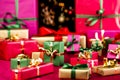 Multitude of Xmas Gifts Spread Out Royalty Free Stock Photo