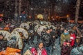 Group of people dressed as watches enjoying the carnival party.