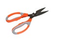 Multiuse steel scissors with colored rubber grip