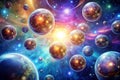 Multiverse Bubbles in Cosmic Space Royalty Free Stock Photo