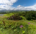 The multiverse stone circle with the Andromeda and Milky Way hills behind in the Crawick Multiverse Royalty Free Stock Photo