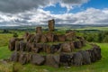 The multiverse stone circle with the Andromeda and Milky Way hills behind in the Crawick Multiverse Royalty Free Stock Photo