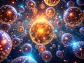 A Multiverse Unveiled Glowing Spheres Dance Across the Infinite Cosmic Canvas a Speculation on Parallel Universes and