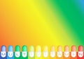 Multivitamin label inspiration, icon concept vitamins, background colorful