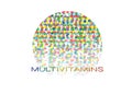 Multivitamin label inspiration, icon concept vitamins , illustration circles colorful isolated or white background Royalty Free Stock Photo