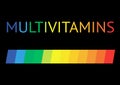 Multivitamin label inspiration, icon concept vitamins, isolated