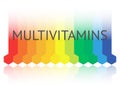 Multivitamin label inspiration, icon concept vitamins, isolated