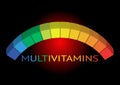 Multivitamin label inspiration, icon concept vitamins, isolated