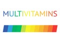 Multivitamin label inspiration, icon concept vitamins, isolated