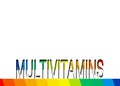 Multivitamin label inspiration, icon vitamins colorful text, banner vector isolated or white background Royalty Free Stock Photo