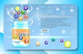 Multivitamins and minerals landing page website vector template