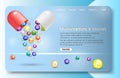 Multivitamins and minerals landing page website vector template