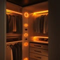 Multizone lighting with motion sensors and gradient levels displayed