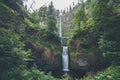 Multnomah Falls in the Columbia River George scenic area in Oregon Royalty Free Stock Photo