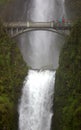 Multnomah Falls Waterfall and Bridge Royalty Free Stock Photo