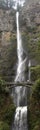 Multnomah Falls vertical panorama. Royalty Free Stock Photo