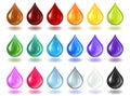 Multycolor transparent drops on transparent Royalty Free Stock Photo
