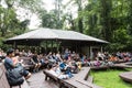 Mulu, Sarawak, September 1, 2018: Tourists gather to watch the d