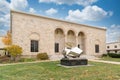 Mulvane Art Museum and Interdependece Sculpture at Washburn University Royalty Free Stock Photo