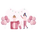 Mum and daughter celebrating birthday Royalty Free Stock Photo