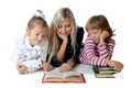 Mum with a daughter read book Royalty Free Stock Photo