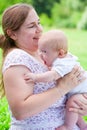 mum walks with the child Royalty Free Stock Photo