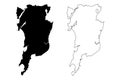 Mumbai City Republic of India, Maharashtra State map vector illustration, scribble sketch City of Bombay map