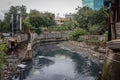 Mumbai,India,August-25-2019:Open sewage gutter running through busy resedential location: Open sewage poses health hazards to