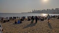 18.03.2023- Mumbai, India: Mumbai beach in the evening