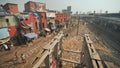 Mumbai, India - December 17, 2018: Dharavi slums in east Mumbai. Bandra District, Maharashtra, India. Royalty Free Stock Photo