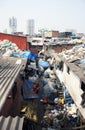 Mumbai/India - 24/11/14 - Dharavi Slum Rooftops, Piles of consumer plastic waste Royalty Free Stock Photo